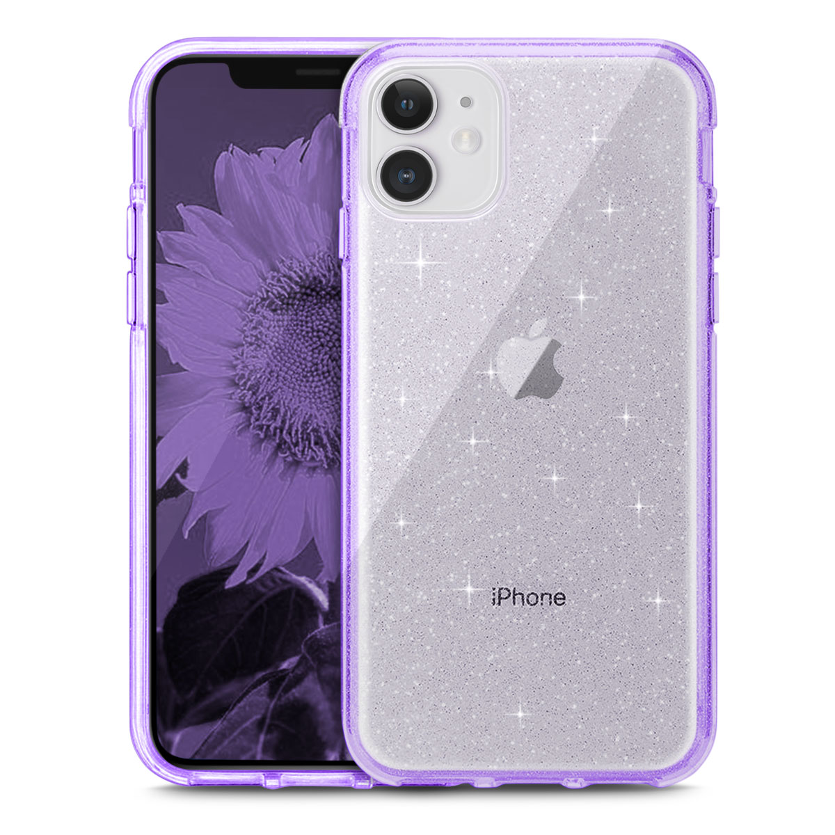 For Apple Iphone 11 Slim Shiny Sparkle Glitter Clear Dual Layer Protection Case Ebay