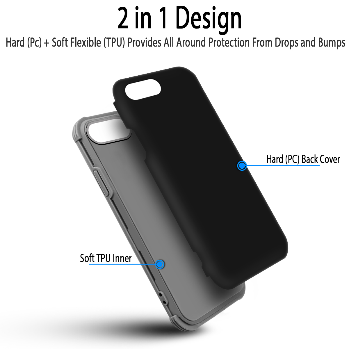 Ziva Wireless Inc For Apple iPhone 8 Hard Soft Dual Layer Shockproof