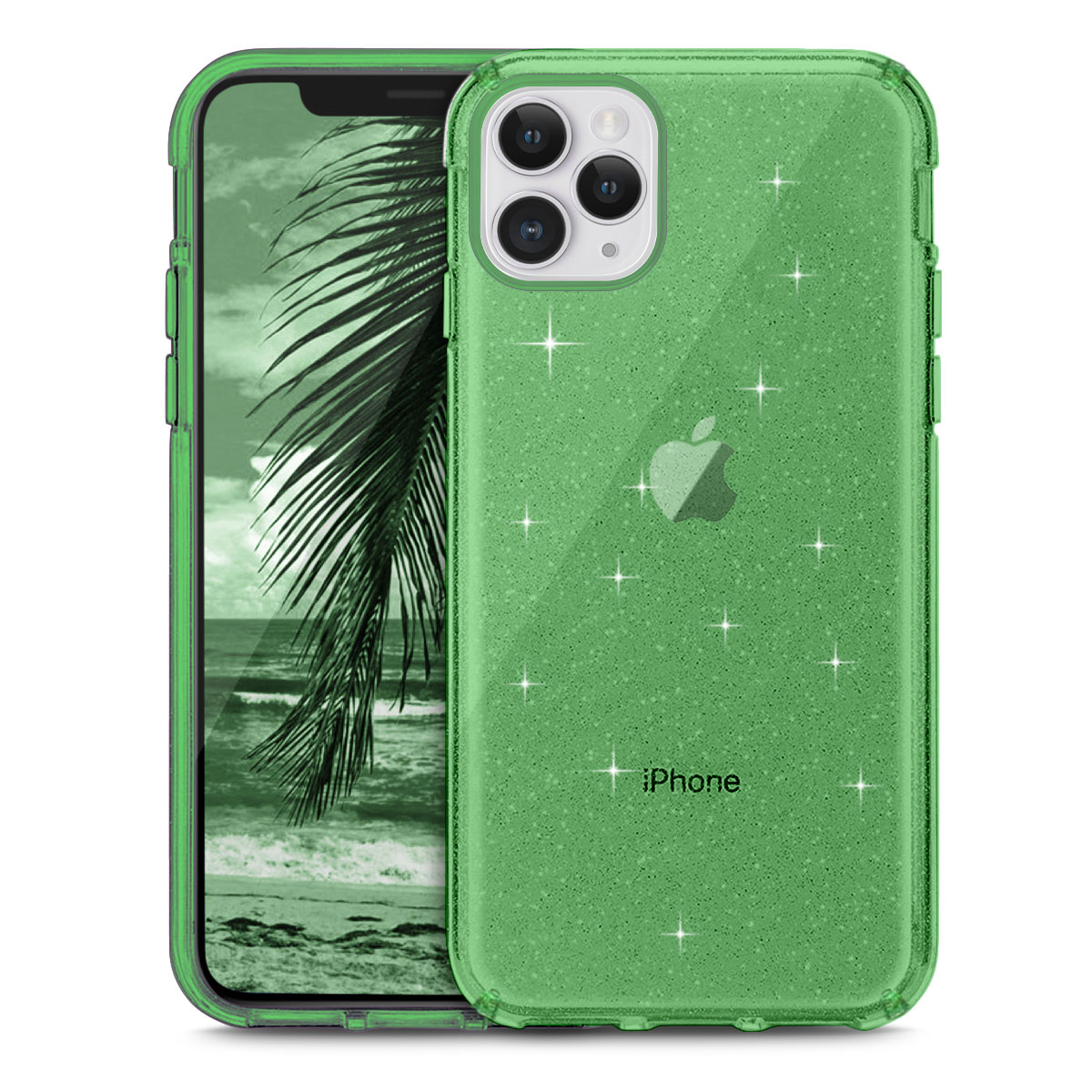 Cellularvilla Llc For Apple Iphone 11 Pro Hybrid Crystal Clear Shiny Sparkle Glitter Protective Case